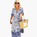 Women’s Floral V Neck Midi Dress
