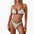 Women’s High-Waisted Bikini Set with Sling Strap Top