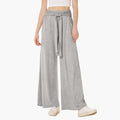 Women’s High Waisted Wide Leg Summer Trousers with Bow Tie Waist
