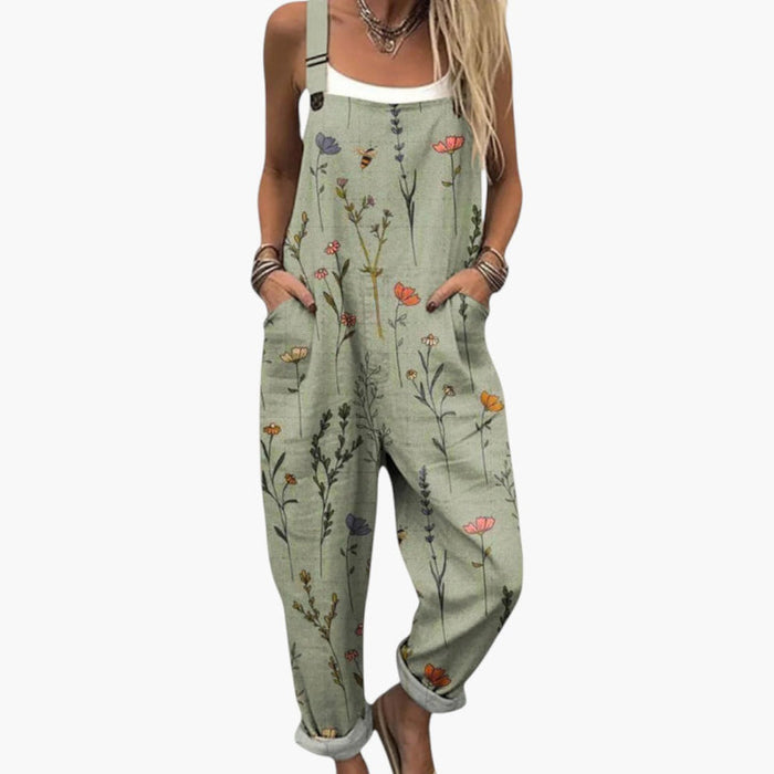 Women's Jumpsuits with Printed Surface and Wide Leg Design