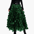 Women’s Layered Maxi Skirt with Tulle Surface Finish
