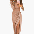 Women’s Long Off-Shoulder Dress with Long Sleeves