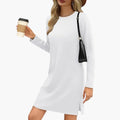 Women’s Mini Dress with Round Neck and Long Sleeves
