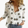 Women’s Long Sleeve Polka Dot Blouse with Button Front and Relaxed Fit
