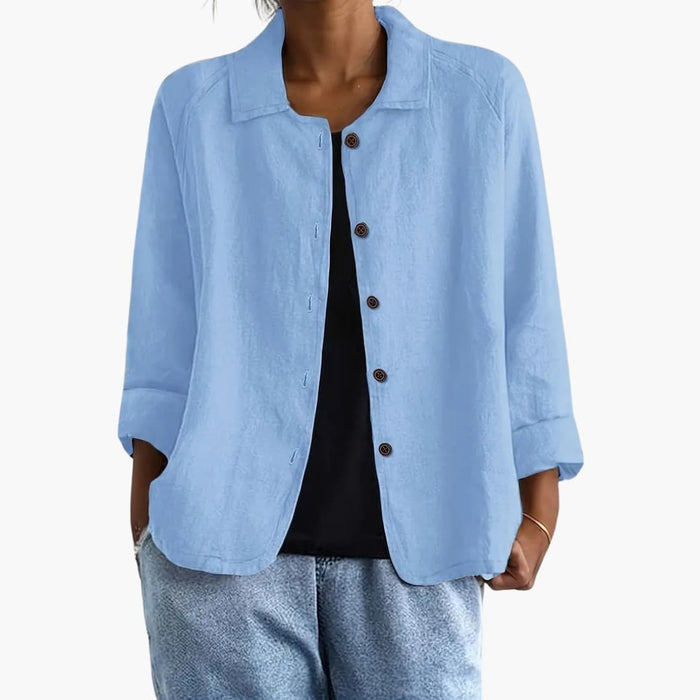 Women’s Long Sleeve Top Round Neck Straight Fit Everyday Shirt