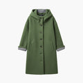 Women's Long Winter Coat with Buttons and Pockets
