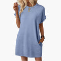 Women’s Loose Fit Dress with Side Pockets and Short Sleeves