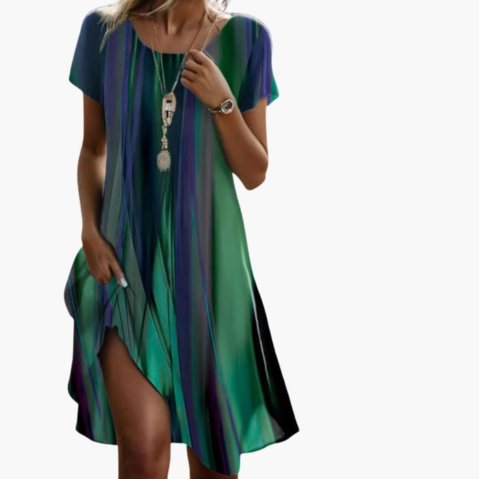 Women’s Loose Fit Floral Midi Dress for Casual Summer Wear