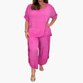 Women's Loose Top and Wide Leg Trousers Two-Piece Set
