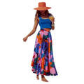Women's Maxi Skirt with Elastic Waistband and Graphic Print