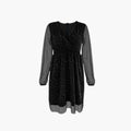 Women’s Mini Dress with Surplice Neck and Balloon Sleeves