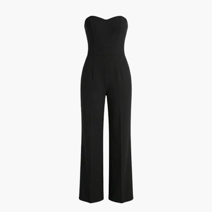 Women’s Off-Shoulder Jumpsuit with Corset-Style Bodice