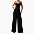 Women’s One-Piece Jumpsuit with Plain Woven Surface
