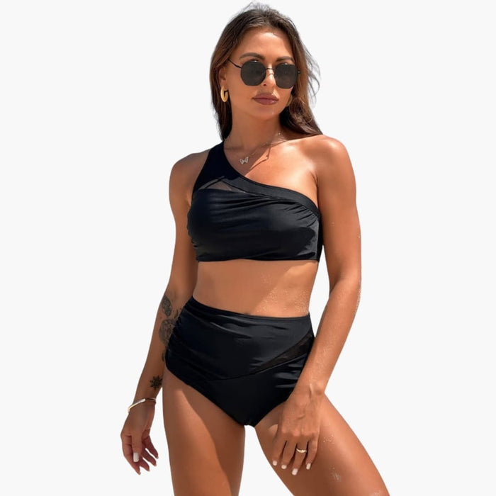 Women’s One-Shoulder High-Waisted Bikini Set