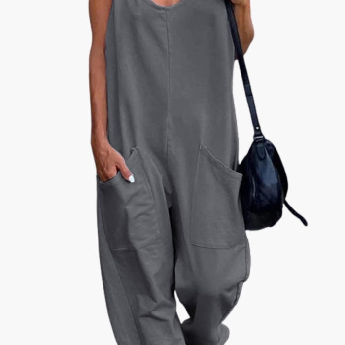 Women's Overall with Adjustable Shoulder Straps and Front Pockets
