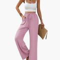 Women’s Palazzo Trousers with Elastic Waistband and Practical Pockets