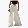Women’s Palazzo Trousers with Elastic Waistband and Wide-Leg Cut