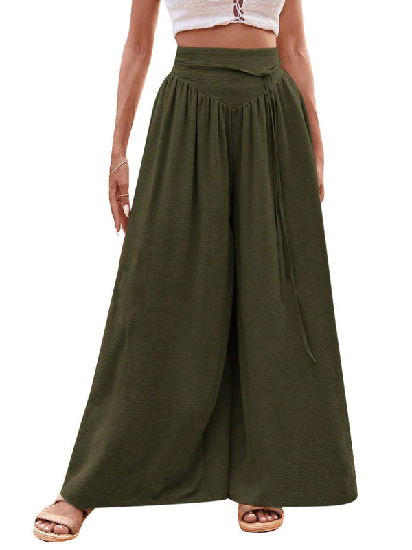 Women’s Palazzo Trousers with High Waist and Casual Cut
