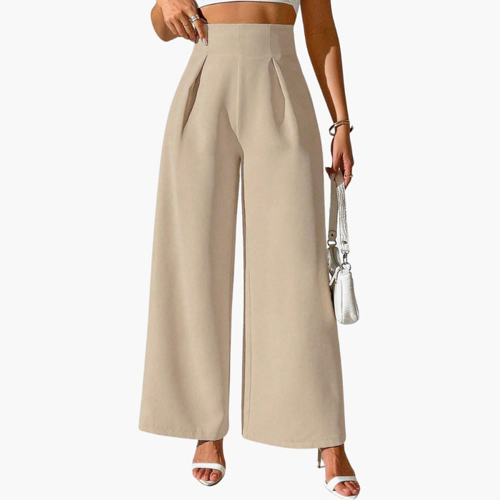 Women’s Palazzo Trousers with High Waist and Wide Legs