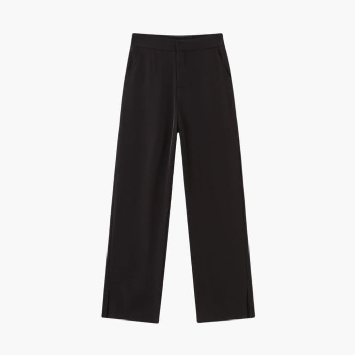 Women's Palazzo Trousers with Side Slits and Wide Legs
