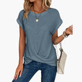 Women’s Plain Round Neck T-Shirt Everyday Top