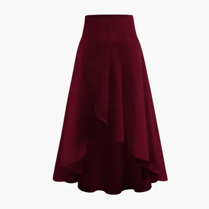 Women's Pleated Midi Skirt with Elastic Waistband