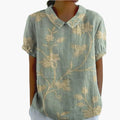 Women’s Printed Button-Down Shirt Long Sleeve Loose Fit Blouse