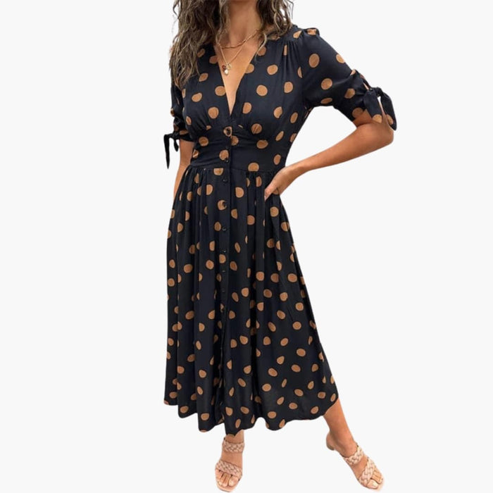 Women’s Printed Button Front Midi Dress