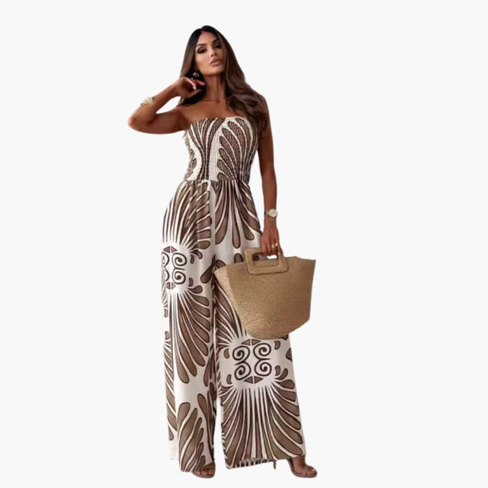 Women’s Printed Jumpsuit with Side Pockets