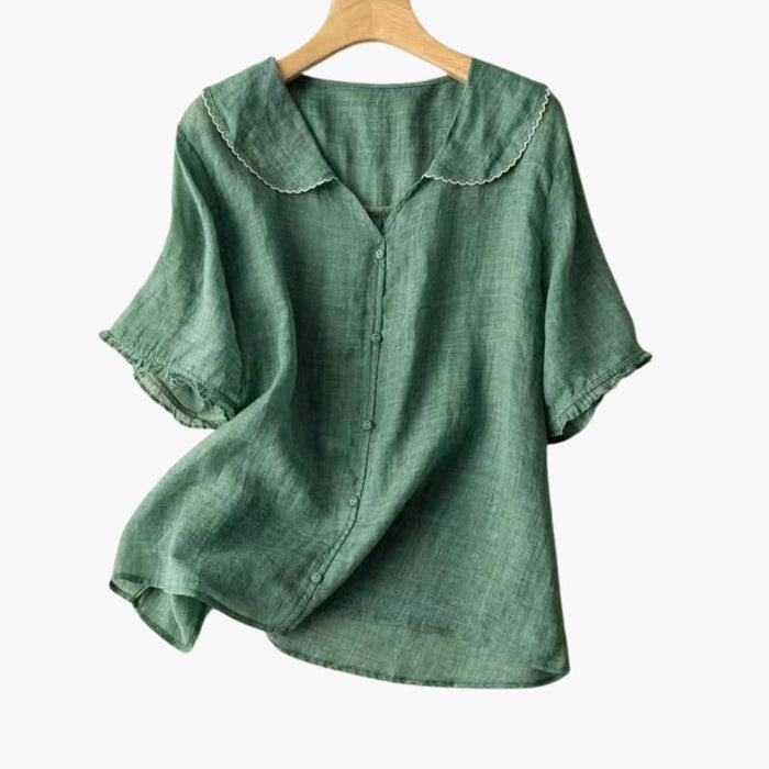 Women’s V-Neck Button-Down Blouse