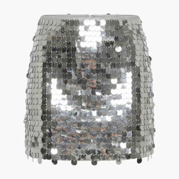 Women's Sequin Mini Skirt with Elastic Waistband