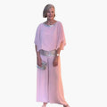 Women’s Set with Embellished Top and Wide Leg Trousers