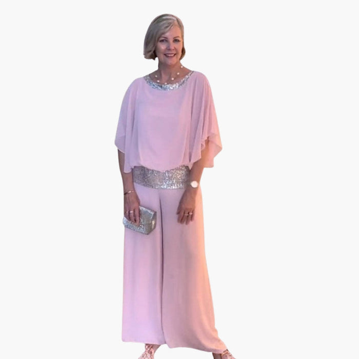 Women’s Set with Embellished Top and Wide Leg Trousers