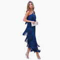 Women’s Sleeveless Fringe Dress with Textured Finish