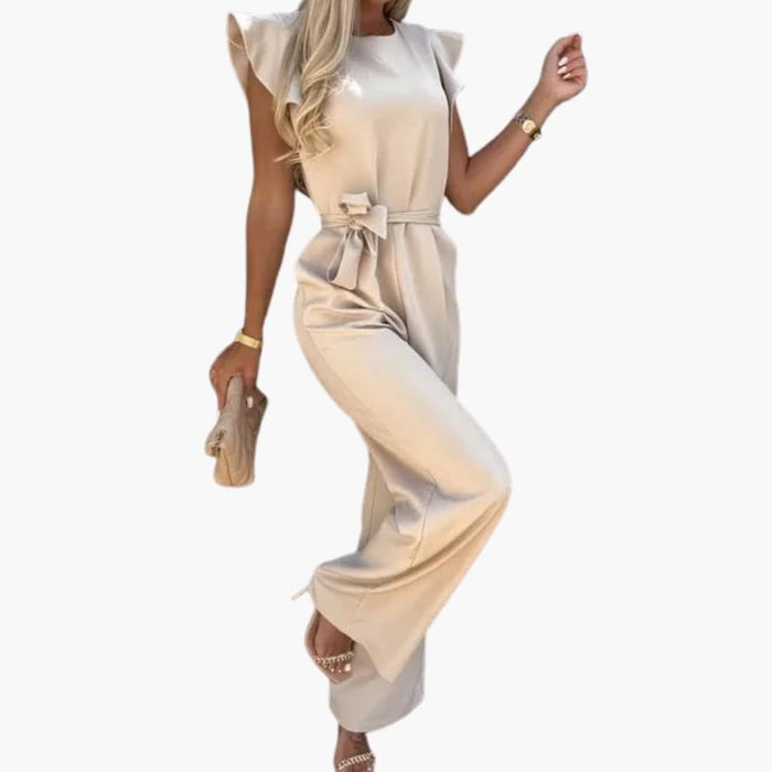 Women’s Sleeveless Straight Leg Jumpsuit with Clean Neckline