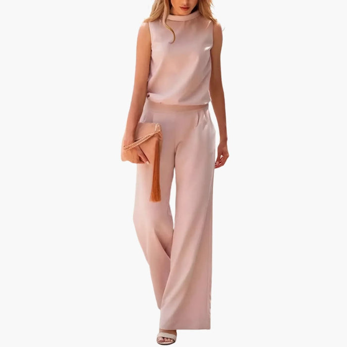 Women’s Sleeveless Wide Leg Jumpsuit with Minimal Design