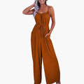 Women’s Spaghetti Strap Jumpsuit with Pockets – One-Piece Design
