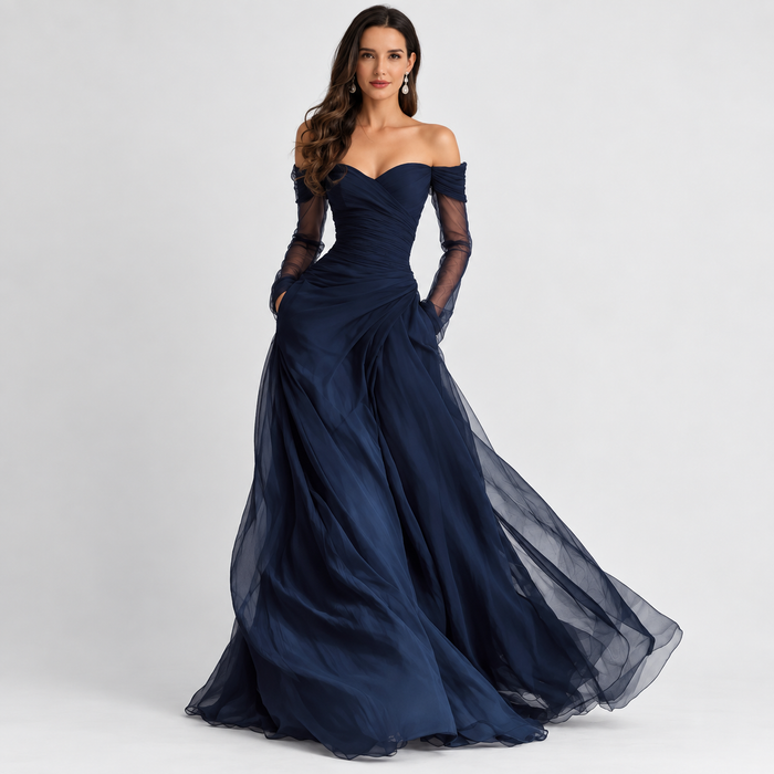 Women’s Strapless Mesh Maxi Dress for Elegant Evening Wear