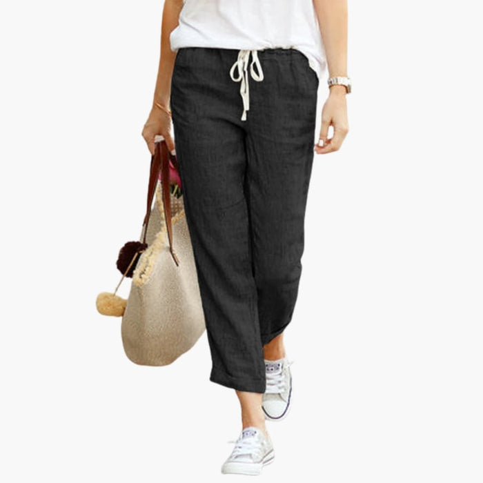 Women’s Summer Trousers with Adjustable Waist and Side Pockets