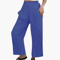 Women’s Summer Trousers with Elastic Waist and Pleated Front