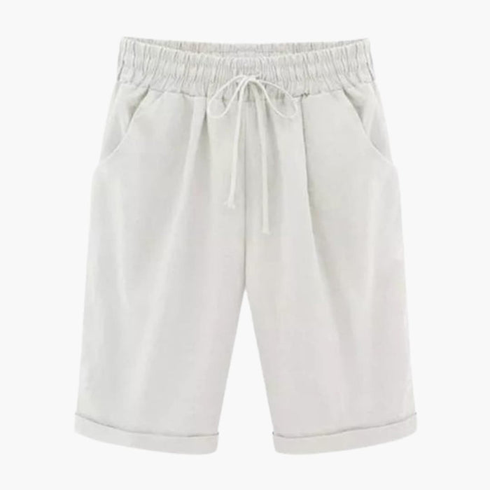 Women’s Summer Shorts with Elastic Waist and Straight Leg