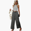 Women's Trousers with High Waist and Side Pockets