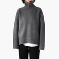 Women’s Turtleneck Jumper with Long Sleeves and Ribbed Texture
