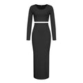 Women’s Two Piece Outfit with Crop Top and Maxi Skirt
