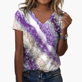 Women’s V-Neck T-Shirt with Gradient Print
