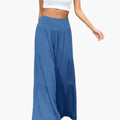 Women’s Wide Leg Trousers with Pleats and Elastic Waist