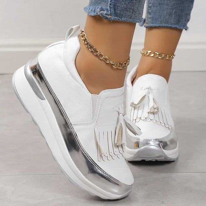 Women's Tassel Loafers Slip-On Platform Trainers