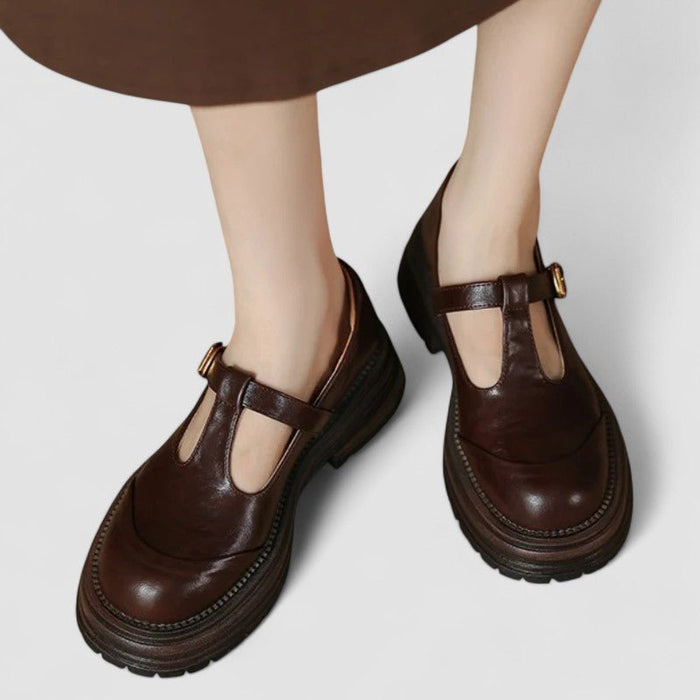 Women's Chunky Platform Mary Jane Shoes T-Bar Buckle