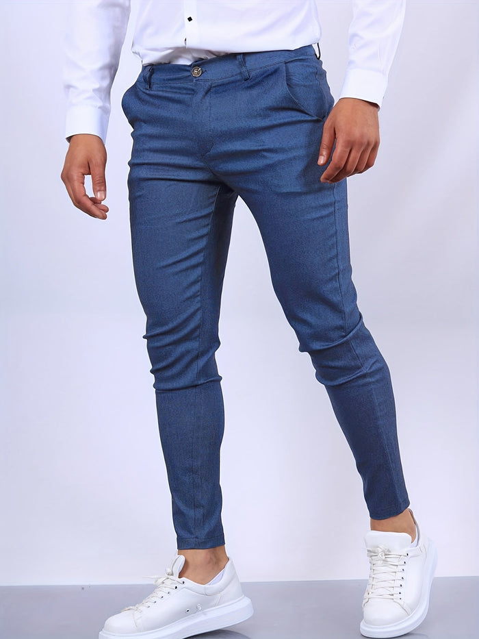 Men's Slim-Fit Stretch Chinos with Flat Front