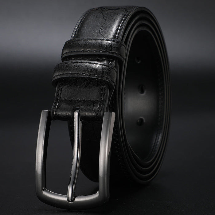 Men's Leather Belt with Classic Pin Buckle